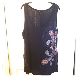 Navy Paisley Tank